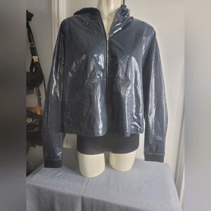 Alexander Wang Women's Shiny Blue Jacket Rain Jacket